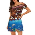 thumbnail image 1 of Balery Animals On Noah's Ark2 Camisón de manga corta con cuello redondo para mujer, cómodo y elegante., 1 of 6