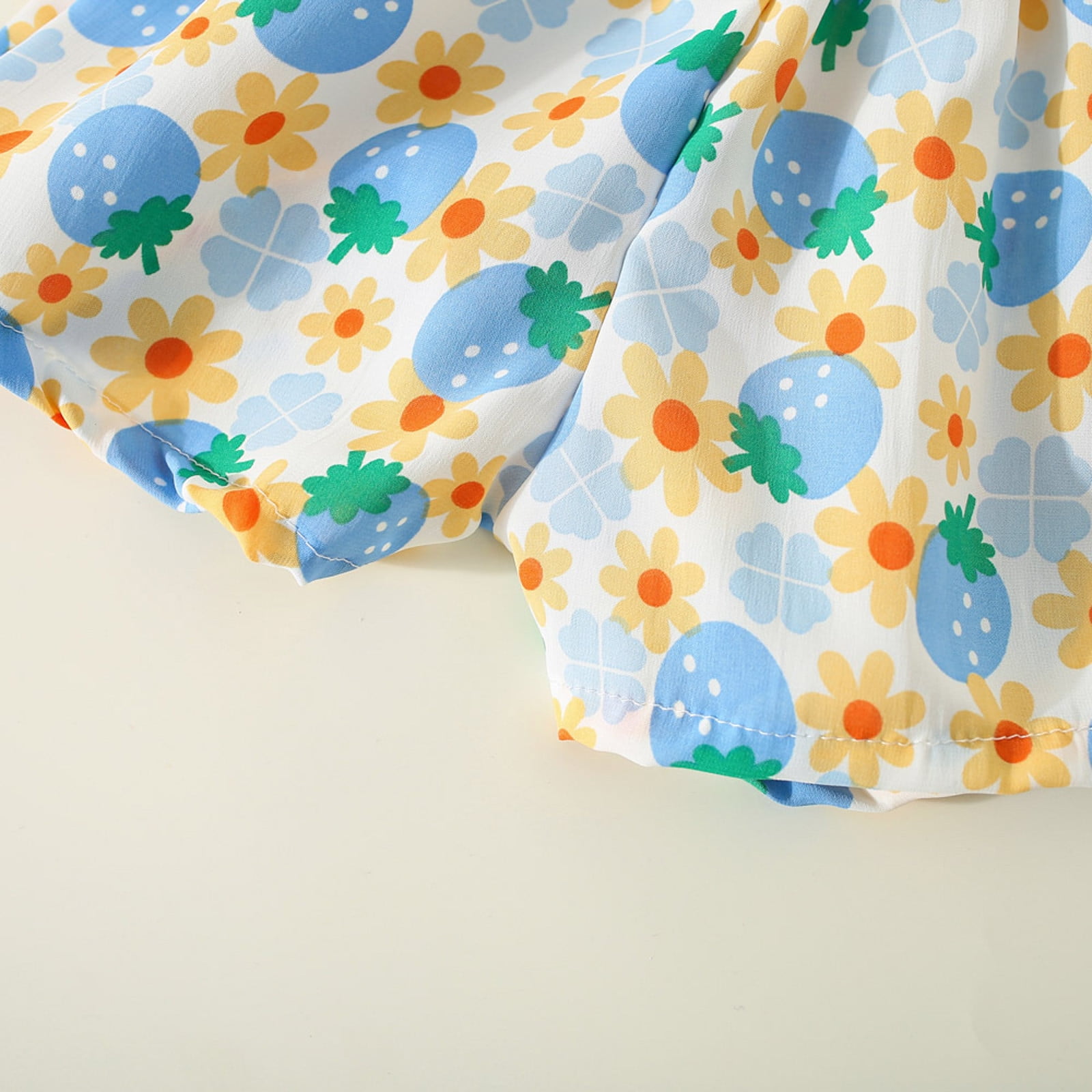 YASSON Combishort Ensembles Shorts et Haut Bébé Fille Nœud sans Manche Top Pantalon Bleu 0-12mois/Tag 80
