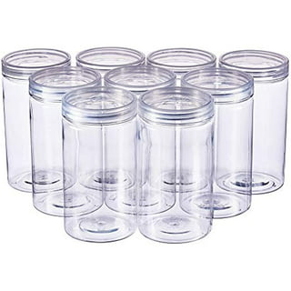 Empty Slime Storage Containers with Lids, Clear Plastic Jars with Labels (6  oz, 30 Pack) 