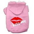 thumbnail image 1 of Kiss Me Screen Print Pet Hoodies Light Pink Size Med (12), 1 of 1