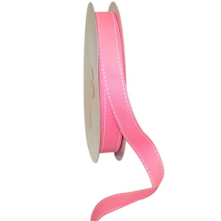 UPC: 0840108861642 | Jam Paper Grosgrain Saddle Stitch Ribbon  7/8 Inches X 50 Yards  Pink  Sold Individually