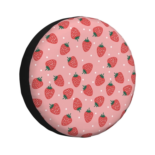 Fotbe Strawberries Funda de Llanta de Repuesto con Estampado, Engrosada, Ajuste Universal para Jeep, Remolque, RV, SUV, Camión-14 inch