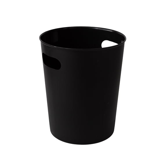 Mainstays Basic 2.64 Gallon Plastic Trash Can - Compact Wastebasket with Cut-Out Handles, Black