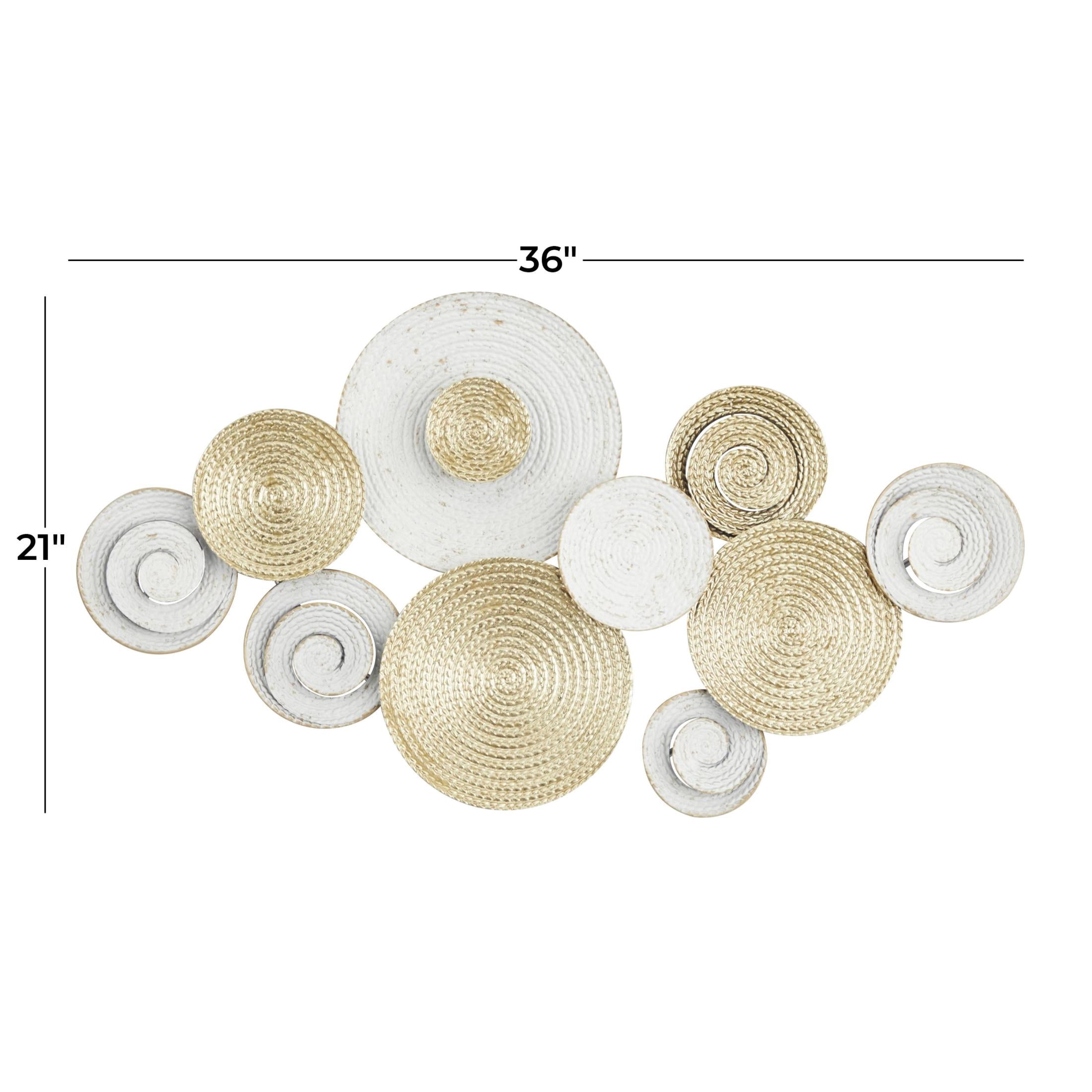 CosmoLiving by Cosmopolitan Gold Metal Spiral Plate Wall Decor with Gold Accents