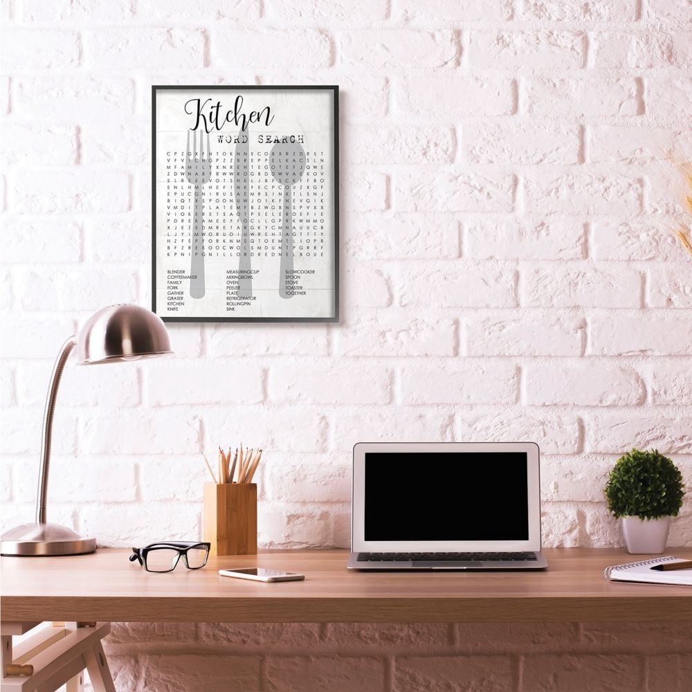 Kitchen Word Search Fun Family Word Design XXL Framed Giclee Texturized Art by Daphne Polselli