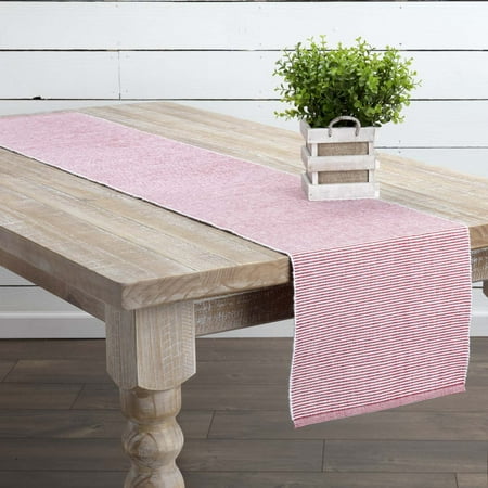 Cherry Red Farmhouse Tabletop Kitchen Ashton Cotton Striped Rectangle 13x72 Runner