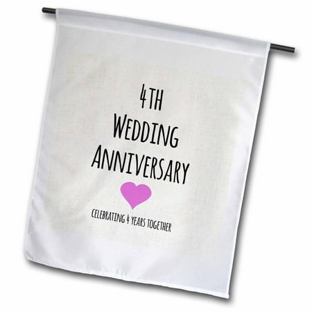 3dRose 4th  Wedding  Anniversary  gift  Linen  celebrating 4 