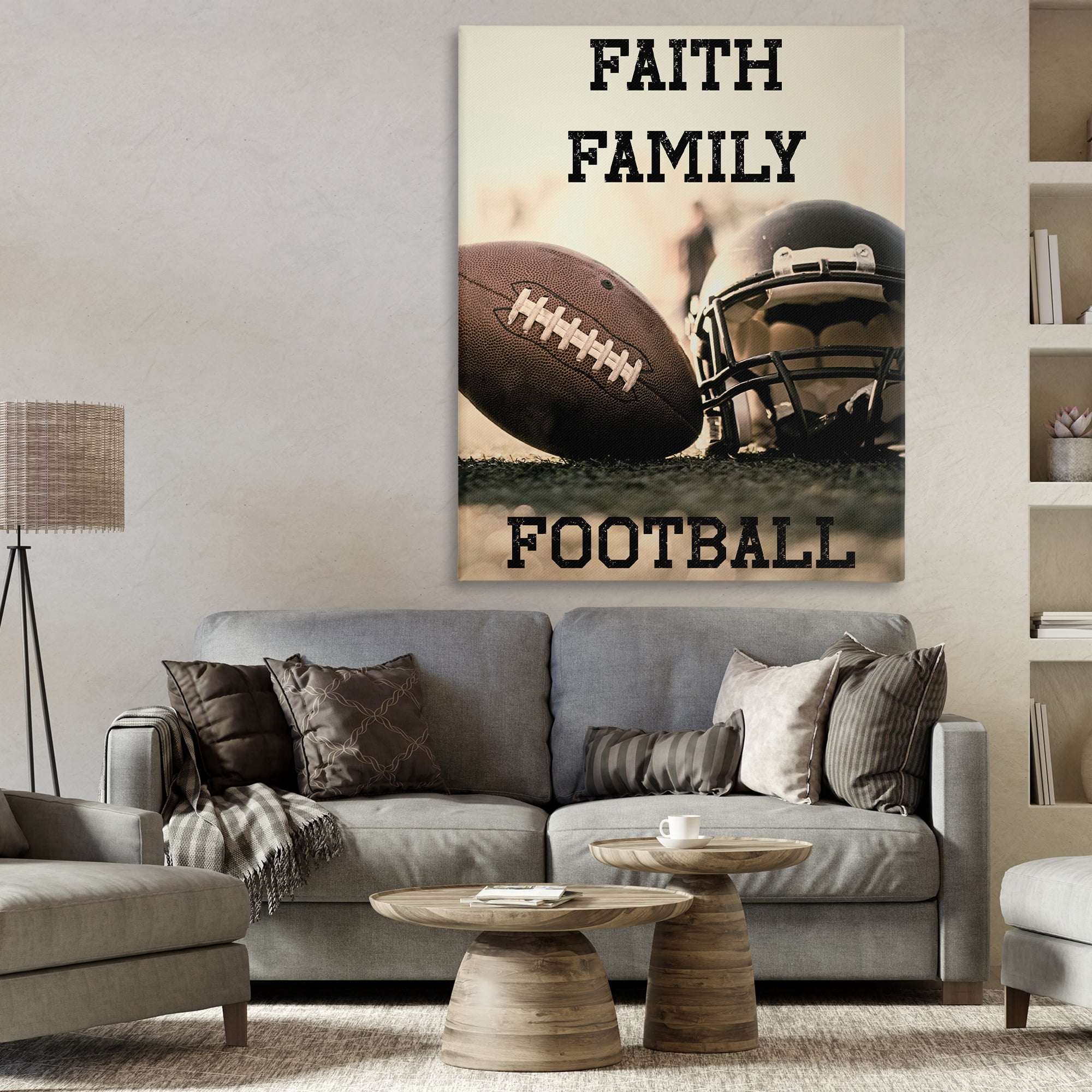 Stupell Industries Faith Family Football Canvas Wall Art, design by Jesse Keith