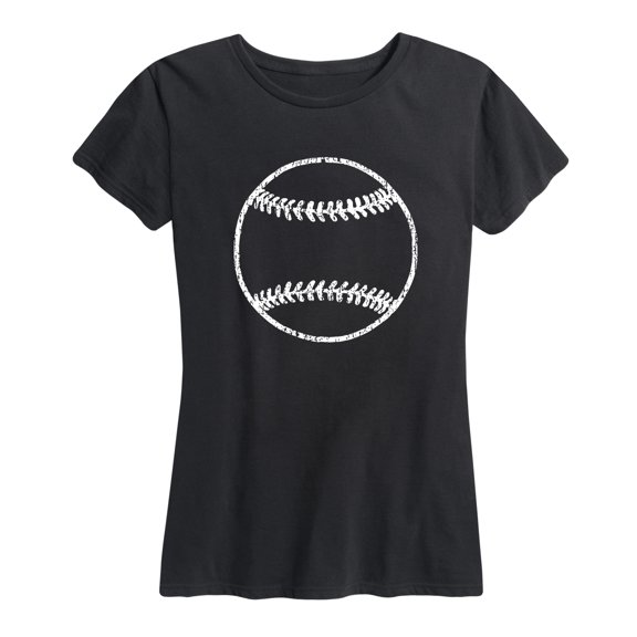 Instant Message - Distressedessed Baseball - Women's Short Sleeve Graphic T-Shirt