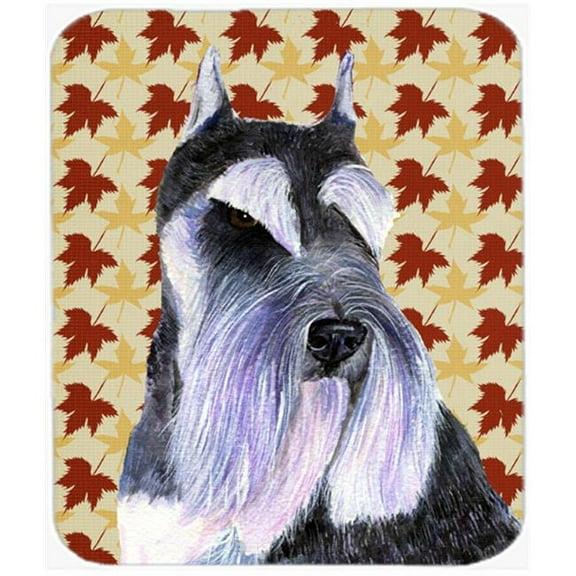 Carolines Treasures  Schnauzer Fall Leaves Portrait Mouse Pad