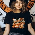 thumbnail image 3 of Graphic T-Shirt Tis The Season Football Pumpkin Spice Print for Women, Ash, Size M, 3 of 6