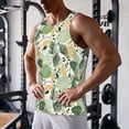 thumbnail image 5 of Pofeuu Hawaiian Style Print Men's Workout Tank Tops Sleeveless Muscle Gym Shirt Quick Dry-4X-Large, 5 of 7