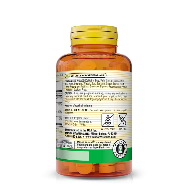 Mason Natural Folic Acid With B6 & B12 – 90-Day Heart Health Support Supplement