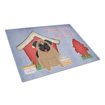 Caroline's Treasures Dog House Collection Pug Brown Glass Cutting Board Large