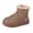 Khaki, variant on Yokteiria Women's Snow Boots Cozy Slip On Soft Lined High Top Ankle Boots Thick Bottom Non Slip Flat Heel Cold Weather Outdoor Boots Winter Fashion Footwear
