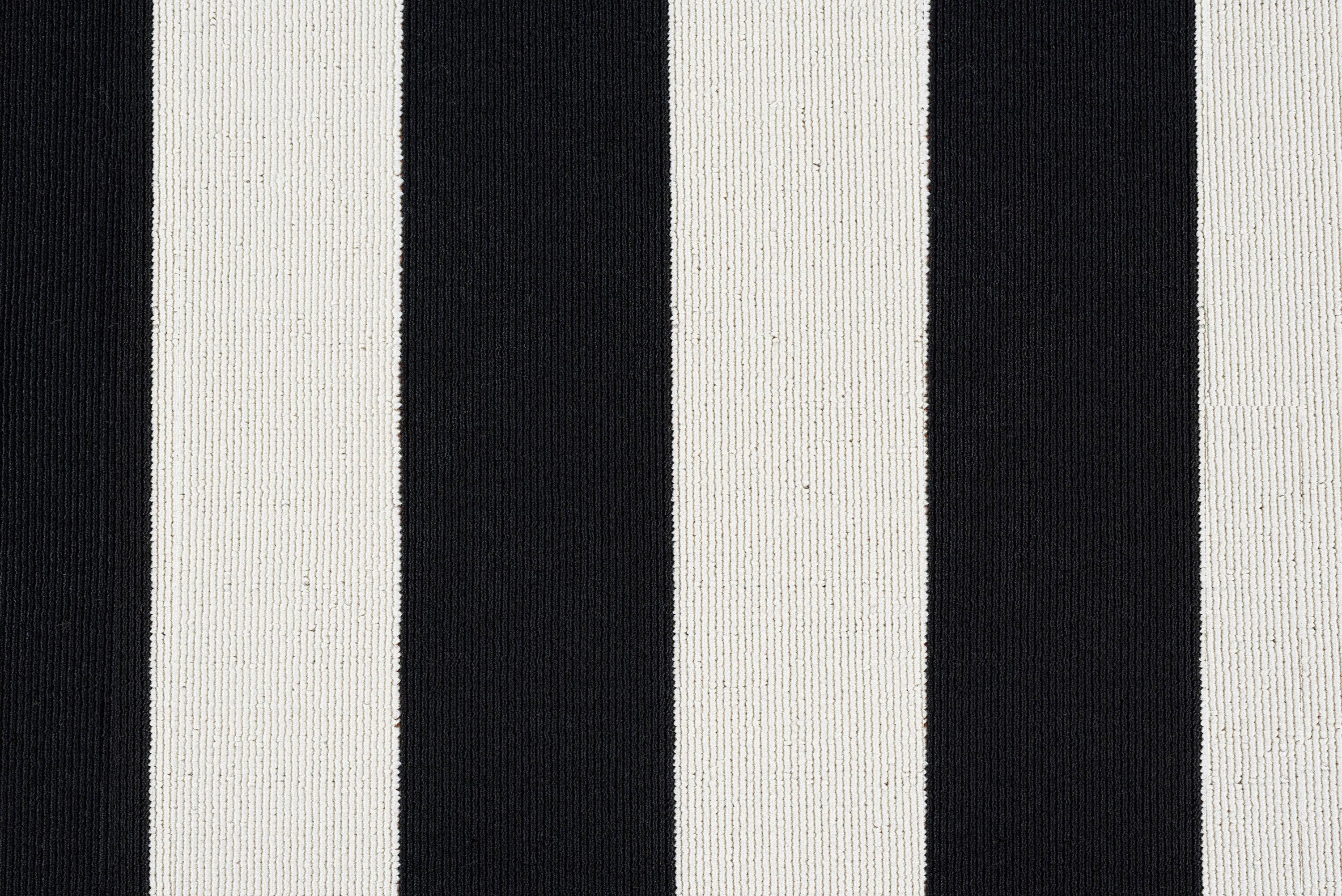 3x8 Water Resistant, Indoor Outdoor Runner Rugs for Patios, Hallway, Entryway, Deck, Porch, Balcony or Kitchen | Outside Area Rug for Patio | Black, Stripe | Size: 2'7'' x 7'3''