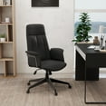 thumbnail image 4 of LeisureMod Ergonomic Office Chair High-Back Leather Adjustable Height and Swivel with Lumbar Support and Durable Iron Base with Double Wheel Casters Infini Collection in Black, 4 of 12
