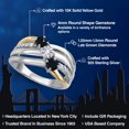 thumbnail image 2 of Gem Stone King 925 Silver and 10K Yellow Gold Black Onyx and White Created Sapphire and Lab Grown Diamond Engagement Ring for Women | 0.84 Cttw | Round 4MM | December Birthstone | Size 5, 2 of 6