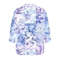 thumbnail image 3 of Cilsoka Ladies Tops and Blouses Petite Size, Womens 3/4 Length Sleeve Tops Casual Henley Tunic Tops V Neck Button Shirt Dressy Cute Print Tshirt Basic Ladies Blouse, Graphic Trendy Tees, 3 of 5