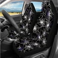 thumbnail image 2 of Uorisanigo Halloween Spider Web 14 Pieces Automotive Seat Cover Car Headrest Cover and Steering Wheel Cover Armrest Cover Car Auto Seat Belt Cover Comfortable Elastic Fit Most Cars,SUVs, 2 of 6