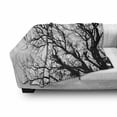 thumbnail image 3 of Nature Soft Flannel Fleece Throw Blanket, Leafless Autumn Fall Tree Branches Tops Oak Forest Woodland Season Eco Theme, Cozy Plush for Indoor and Outdoor Use, 60" x 80", Black and White, by Ambesonne, 3 of 6
