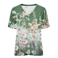 thumbnail image 5 of Lolmot Women's T-Shirts Fashion Casual V-Neck Short Sleeve Floral Printing Button Loose Top Blouse Shirts, 5 of 5