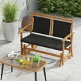 thumbnail image 4 of Gymax Patio Rattan Glider Bench Swing Gliding Rocker for 2 w/ Acacia Wood Frame, 4 of 10