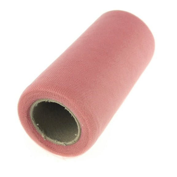 Premium American Tulle Spool Roll, Made in the USA, 6-inch, 25-yard, Dusty Rose