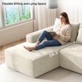 thumbnail image 7 of Yomsum Comfortable Sitting L Shaped Corner Sofa, Fashion Corduroy Sectional Couch, Heavy Duty Bearing Household Sofa for Reception Leisure Gathering Beige, 7 of 7