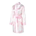 thumbnail image 5 of Dewadbow Women Satin Silk Robes Trendy Long Sleeve Silky Bathrobe Sleepwear, 5 of 6