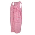 thumbnail image 2 of Sindrella Women's Sleeveless Cotton Blend Snap Front Duster Robe With Pocket - Pink Checkered - Small, 2 of 4
