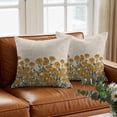 thumbnail image 3 of Summer Flowers Throw Pillow Cover Yellow Chrysanthemum Watercolor Linen Texture Cotton Linen Cushion Cover Throw Pillow Case with Invisible Zipper for Couch Sofa Bed Chair Car 26x26 Inch, 3 of 14
