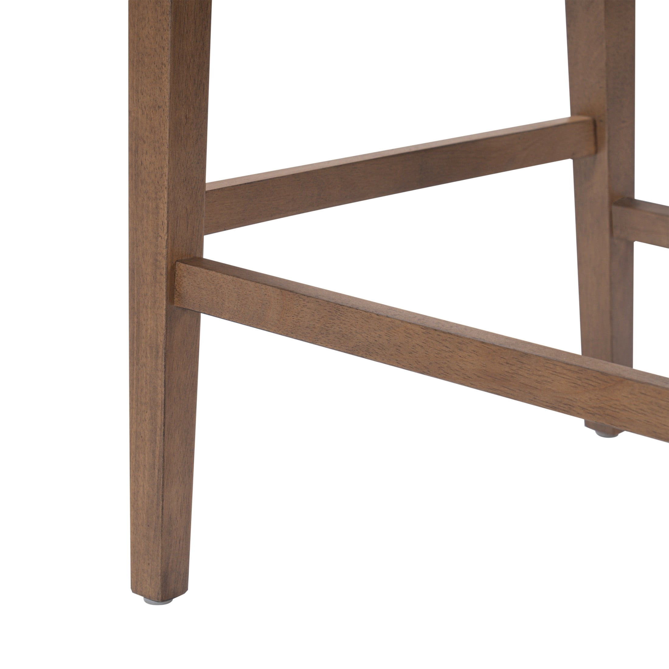Christopher Knight Home Upholstered Counter Stools, Rope Back, Wood Frame, Beige+Walnut, Set of 4