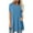 Blue, variant on Lenago Womens Tops Plus Size Short Sleeve Button Solid O-Neck Irregular T-shirt Blouse Tops