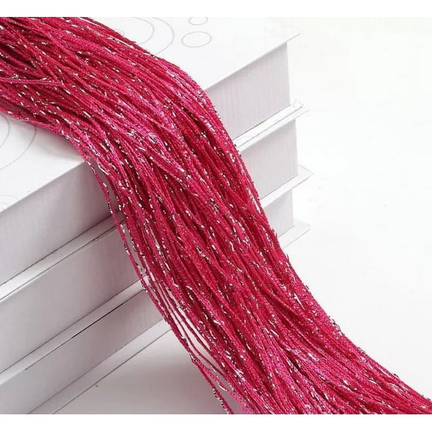Nvzi 2 cortinas de lentejuelas para puerta, cortinas de hilo para puerta, 39 x 79 pulgadas, para colgar en armario, dormitorio,fondos con flecos transparentes sin cuentas con cuentas de color rosa