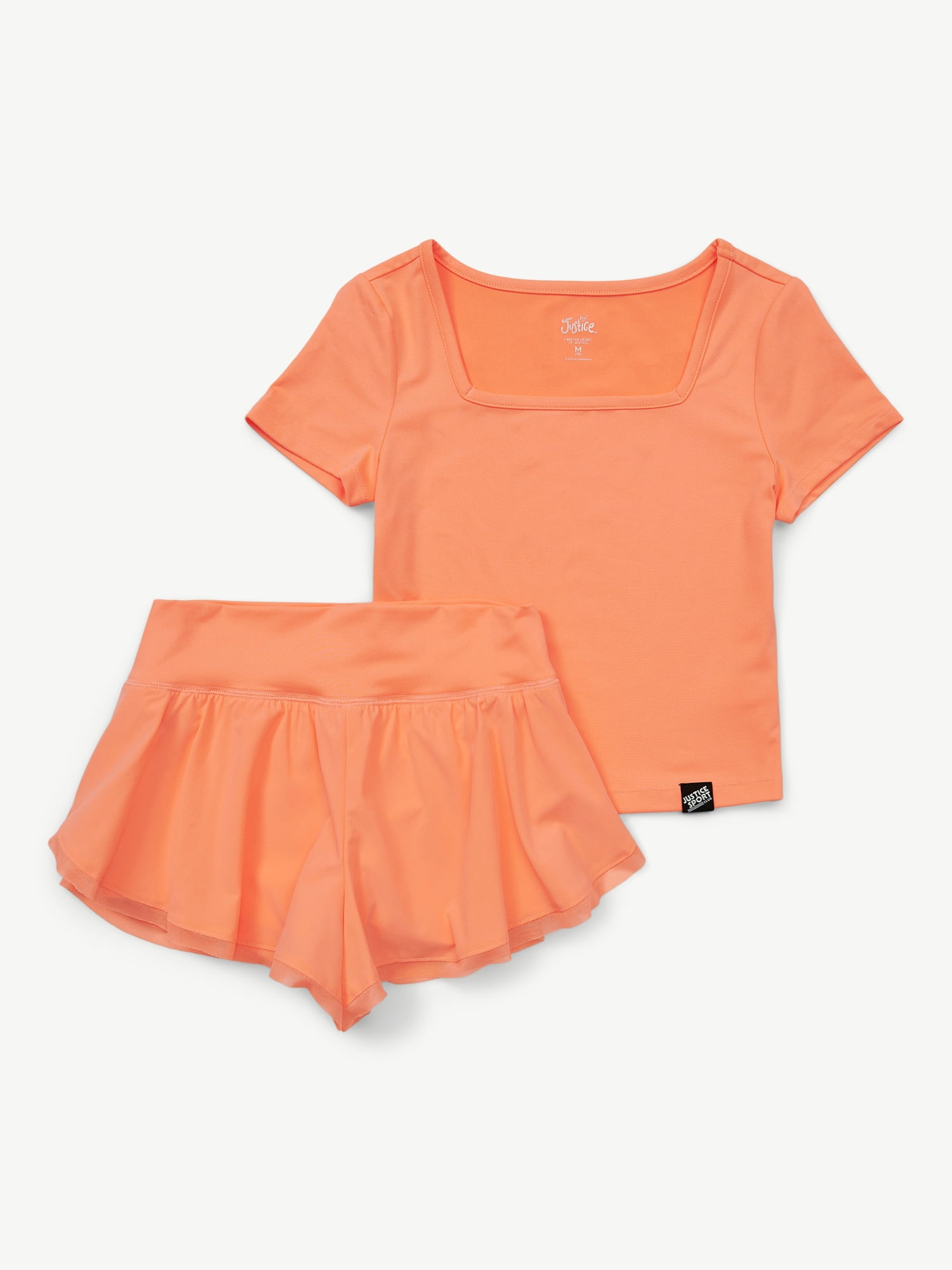 Justice Girls Mesh Hem Tulip Short Set, Sizes XS - XLP