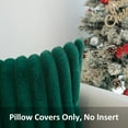 thumbnail image 2 of Sanmadrola Throw Pillow Covers 18x18 inch Pack of 2 Faux Fur Plush Decorative Throw Pillow Covers Couch Cushion Case Soft Pillow with Velvet Back for Sofa, Bed, Living Room, Dark Green, 2 of 7