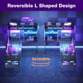 thumbnail image 3 of Casacomoda 51 Inch L Shaped Gaming Desk with LED Lights & CPU Platform, Reversible Computer Desk with Display Shelves, L Desk with Storage Bag for Game, Black, 3 of 10
