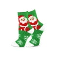 thumbnail image 3 of TeeHee Christmas Holiday Cozy Fuzzy Crew Socks 3-Pack for Women (Santa and Belt), 3 of 4