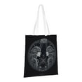 thumbnail image 2 of YFYANG Reusable Cotton Canvas Tote Shopping Bag, Gemini Pattern Washable Portable Grocery Bag for Daily Travel, 2 of 8