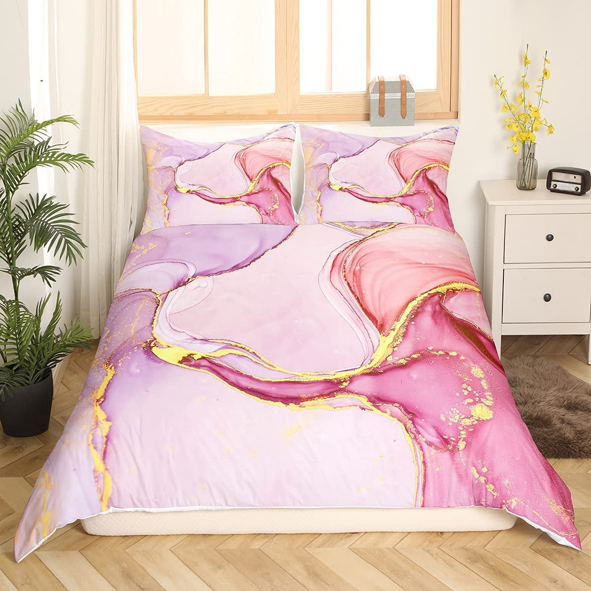 Girly Marble Bedding Set King Size 
