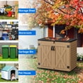thumbnail image 3 of Dextrus Outdoor Horizontal Storage Shed with X-Shaped Lockable Door, 35 Cu Ft Weather Resistant Resin Tool Shed, 3 of 5