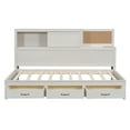 thumbnail image 5 of Harper & Bright Designs Twin Size Daybed with 3 Storage Drawers and a Set of Sockets and USB Ports, Wooden Bedframe with Upper Soft Board for Bedroom Guestroom, White, 5 of 13