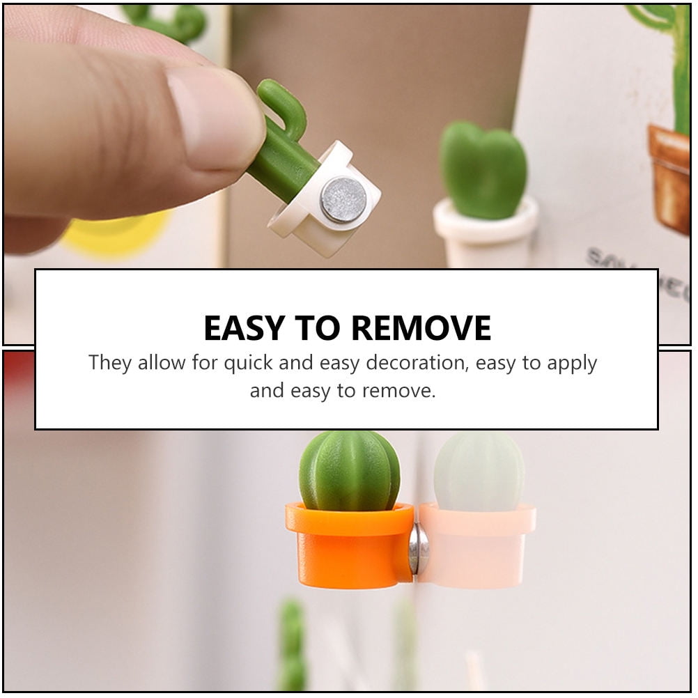FOLOYORI Cactus Shape Fridge Stickers Orange Resin 72Pcs 1.06x0.59Inch Housewarming present