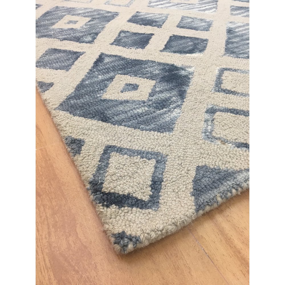 Handmade Modern Style 5' x 8' Feet Rectangular Wool Area Rug Cotton