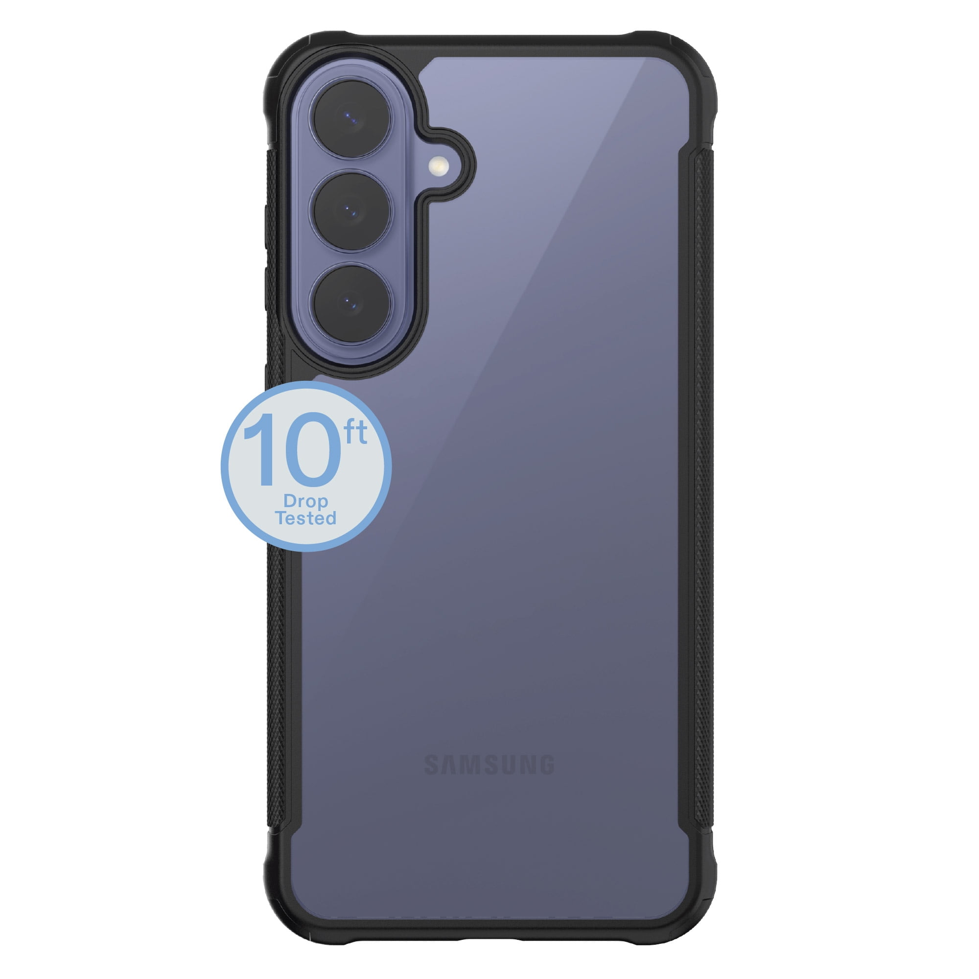 onn Dual-Layer Phone Case for Samsung Galaxy S26 FE / S25 FE - Clear/Black
