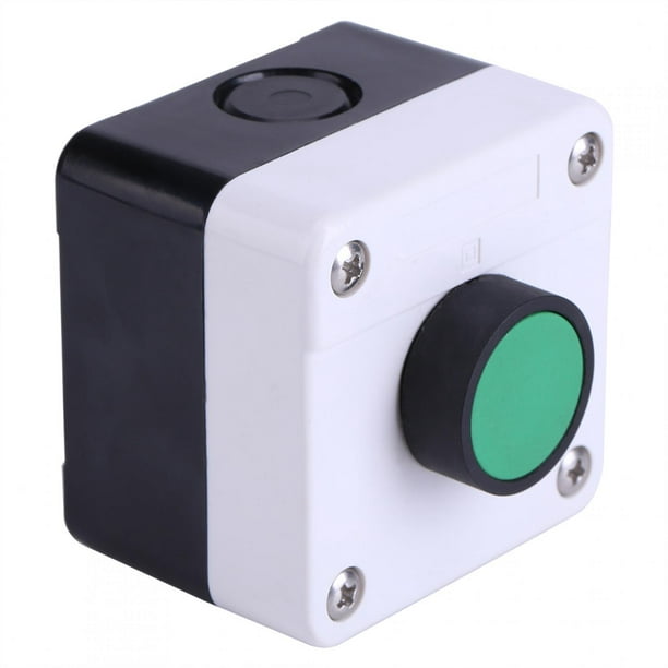 Boîte de commutation à bouton poussoir Khall, interrupteur de commande à un  bouton, interrupteur à bouton poussoir vert résistant aux intempéries 