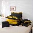 thumbnail image 6 of meiyoeat Abstract Geometric Striped 7 Pieces Full Size Bedding Sets For Boys,Yellow Black Lines Print Full Size Bed in a Bag,Black Reversible, 6 of 7