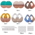 thumbnail image 2 of 64Pcs 6 Colors Resin Wood Dangle Drop Earring Making Starter Kit Lightweight Round Drop Resin Wooden Pendant Charms Jewelry Making Supplies for Women Beginners, 2 of 7