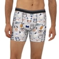 thumbnail image 2 of Men'S Boxer Briefs, Quirky Doodle Owl Grey Soft And Breathable Mens Underwear Boxer Briefs With Widen Waist, 2 of 2